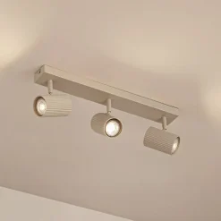 loftspots Kardis, beige, 3 lyskilder, metal, GU10^Lindby New