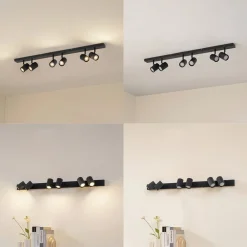 Lindby loftspots Kardis, mørkegrå, 6 lyskilder, metal, GU10