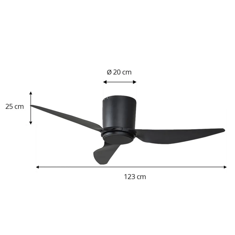 Lindby Loftventilatorer>loftventilator Aulo, sort, DC, støjsvag, Ø 123 cm