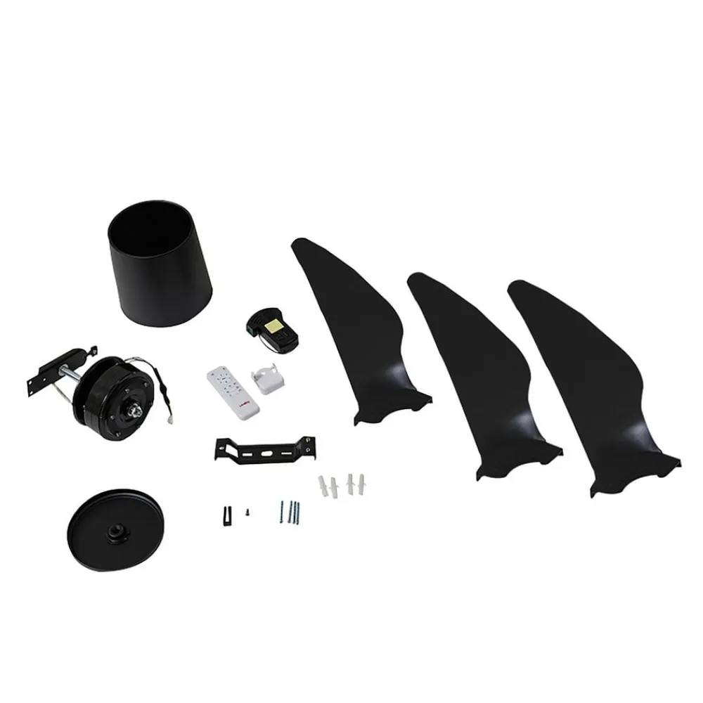 Lindby Loftventilatorer>loftventilator Aulo, sort, DC, støjsvag, Ø 123 cm