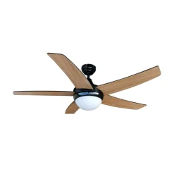 loftventilator med lys Auraya, støjsvag, sort^Lindby Best