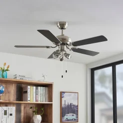 Lindby Loftventilatorer>loftventilator med lys Anariki, støjsvag, sølv