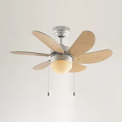 Lindby loftventilator med lys Minja, sølv, støjsvag, 78 cm