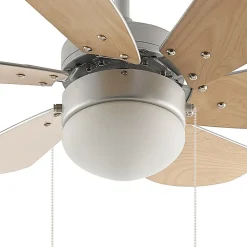 Lindby loftventilator med lys Minja, sølv, støjsvag, 78 cm