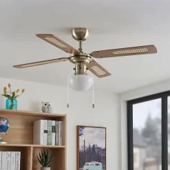 loftventilator med lys Rakan, støjsvag, Ø 106 cm^Lindby Sale