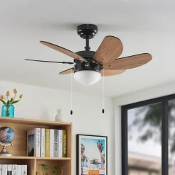 loftventilator Minja, sort, støjsvag, 78 cm, E14^Lindby Best