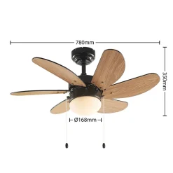loftventilator Minja, sort, støjsvag, 78 cm, E14^Lindby Best