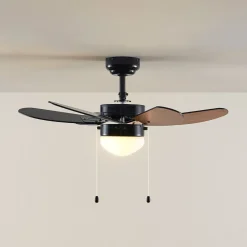 loftventilator Minja, sort, støjsvag, 78 cm, E14^Lindby Best