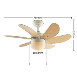 loftventilator Minja, hvid, træ^Lindby Outlet