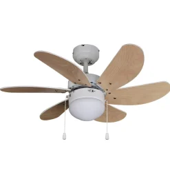 loftventilator Minja, hvid, træ^Lindby Outlet