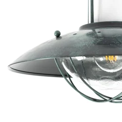 Lindby Louisanne loftlampe, grågrøn, metal, Ø 35cm