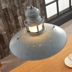 Lindby Louisanne pendellampe, Ø35cm, grågrøn, metal, glas