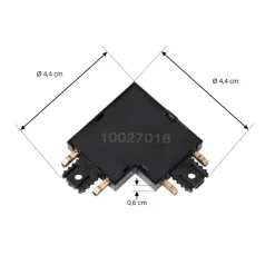 Lindby L-stik Lumaro, 90°, sort, kantet, sæt med 2 stk