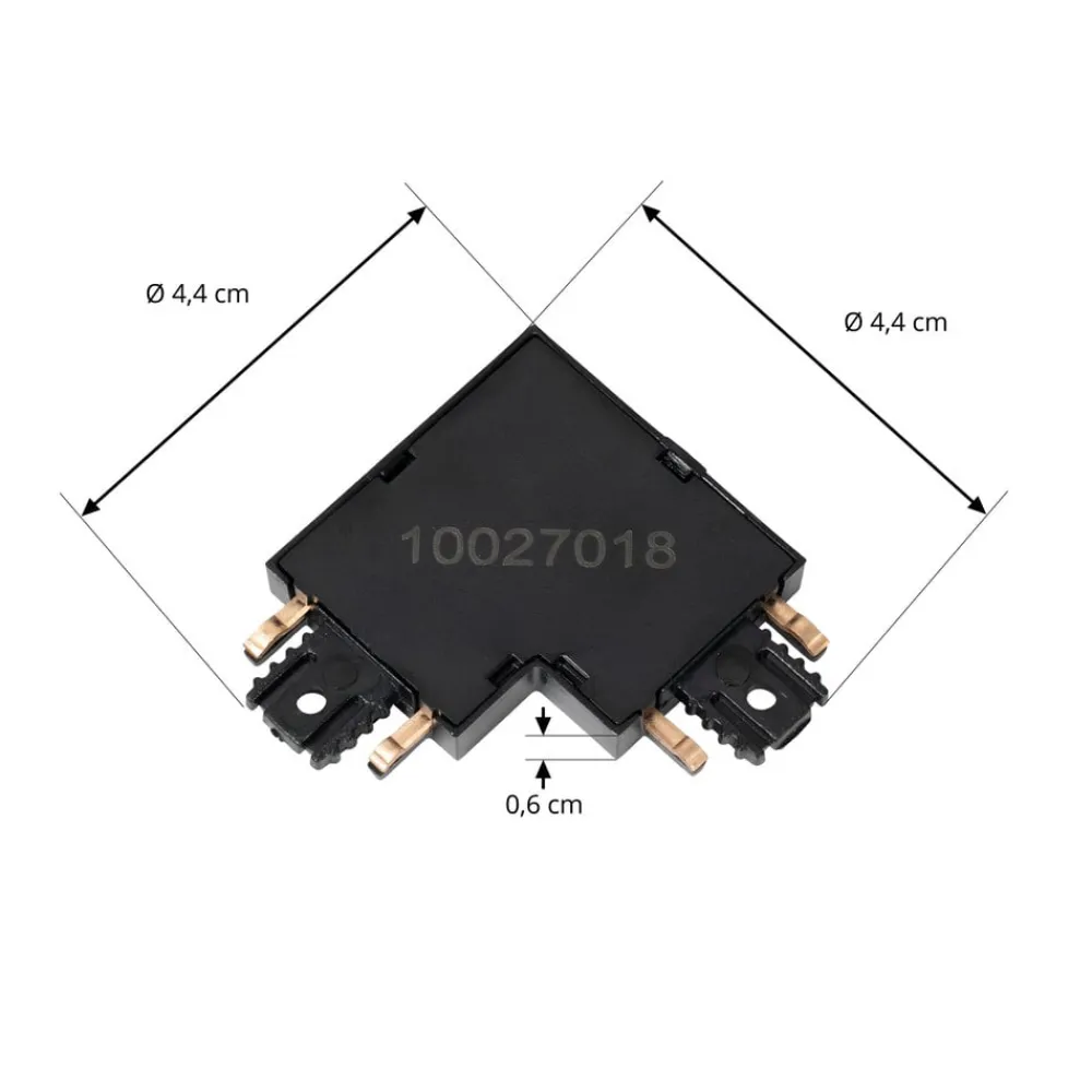 Lindby L-stik Lumaro, 90°, sort, kantet, sæt med 2 stk