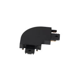 Lindby Skinnesystem>L-stik Lumaro, sort, 90°, afrundet, sæt med 2 stk