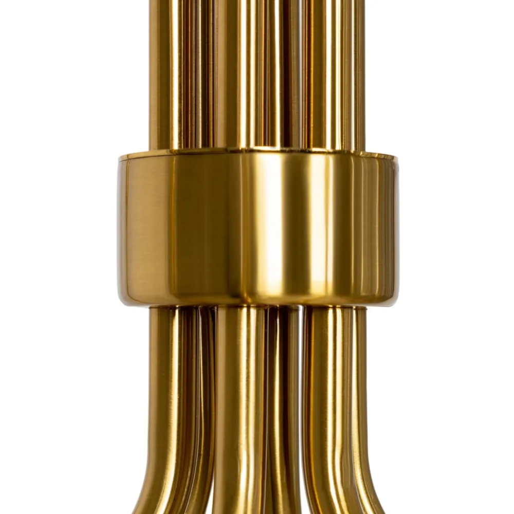 Lindby lysekrone Elanova, messing, 6 lyskilder, Ø 70 cm, E14