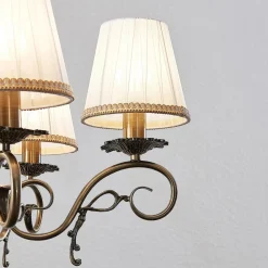 lysekrone Finnick, antik messingfarve, 5 lyskilder, E14^Lindby New