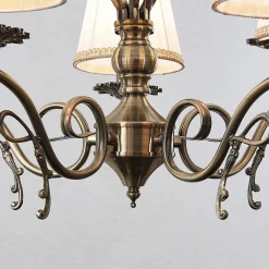 lysekrone Finnick, antik messingfarve, 5 lyskilder, E14^Lindby New