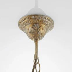 lysekrone Lumiel, 5-lys, creme/messing, tekstil^Lindby Hot