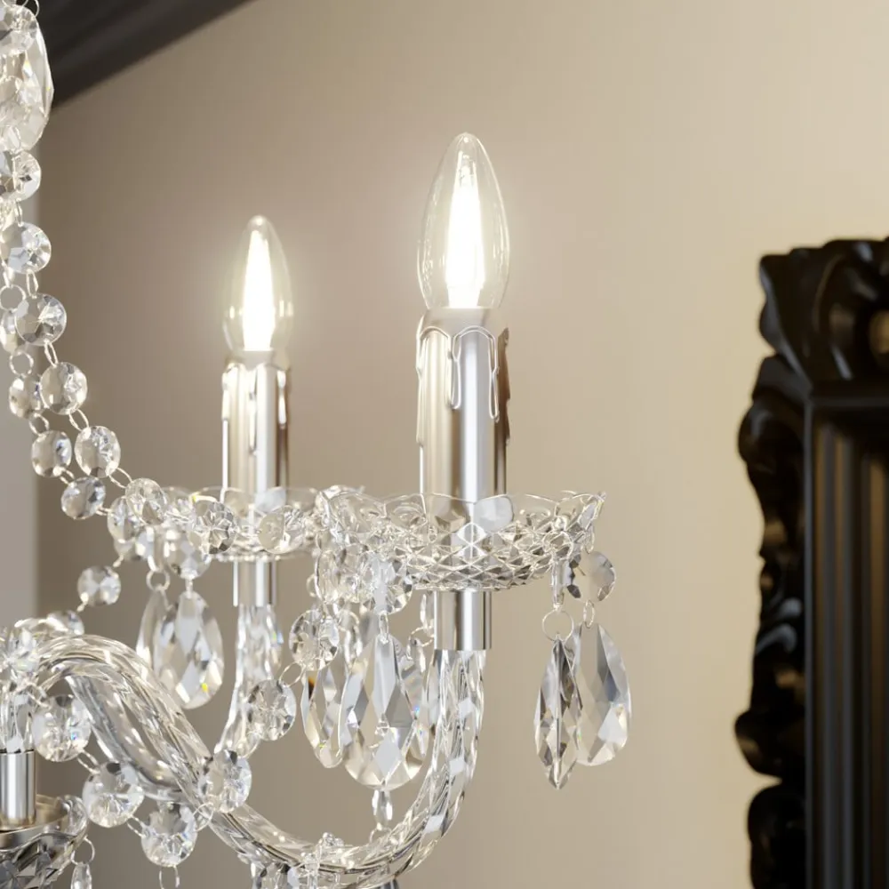 Lindby Lysekroner>lysekrone Merida, krom, metal, 5 lyskilder, Ø 52 cm