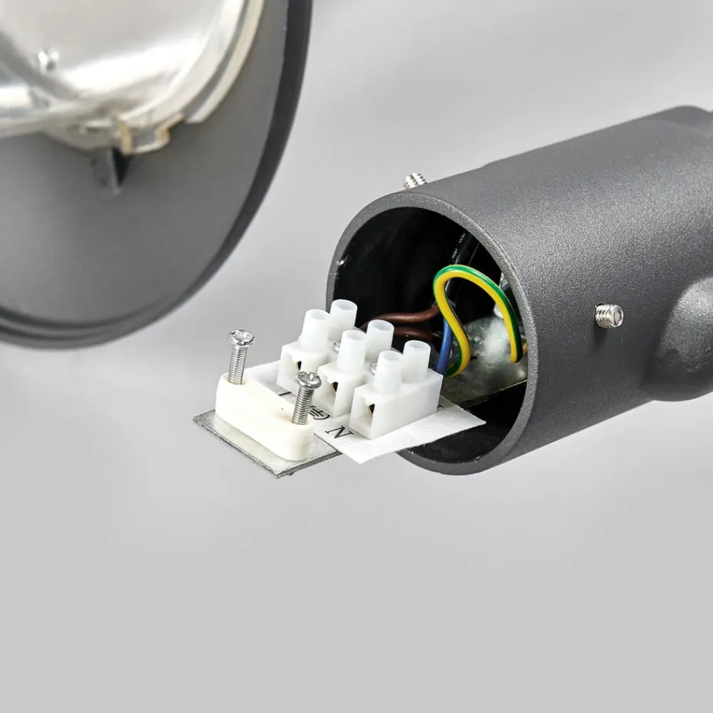 Lindby Lygtepæle>Madea udendørslampe, grå, 2 lyskilder, 212 cm, E27, IP44