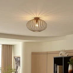 Lindby Maivi loftslampe, beige, 40 cm, jern, bur