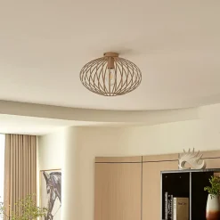 Lindby Maivi loftslampe, beige, 40 cm, jern, bur