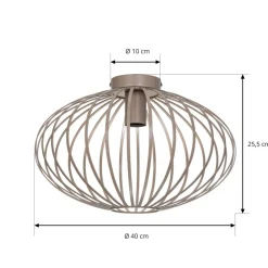 Lindby Maivi loftslampe, beige, 40 cm, jern, bur