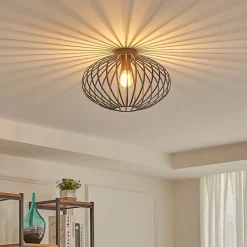 Lindby Loftlamper>Maivi loftslampe, sort, 40 cm, jern, bur