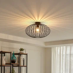 Lindby Gang|Loftlamper>Maivi loftslampe, sort, 50 cm, jern, bur