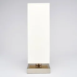 Lindby Martje bordlampe, højde 35 cm, hvid, tekstil, metal