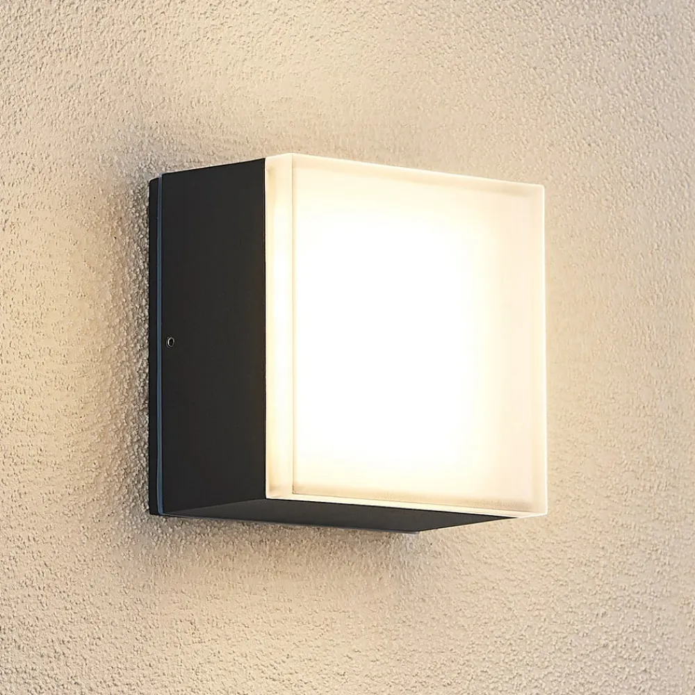 Lindby Udendørs Loftlamper|Væglamper>Mathea udendørs LED-loftlampe, kantet