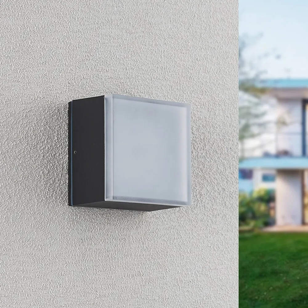 Lindby Udendørs Loftlamper|Væglamper>Mathea udendørs LED-loftlampe, kantet