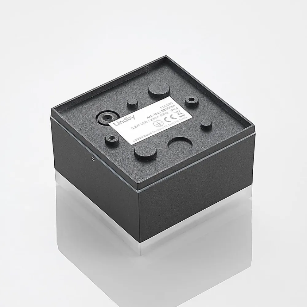 Lindby Udendørs Loftlamper|Væglamper>Mathea udendørs LED-loftlampe, kantet