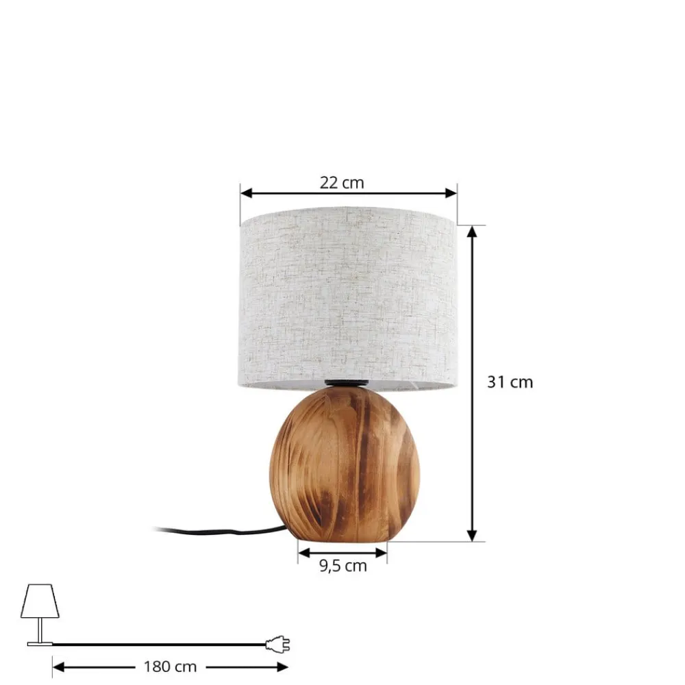 Mayumi bordlampe, højde 31 cm, træ, tekstil^Lindby Hot