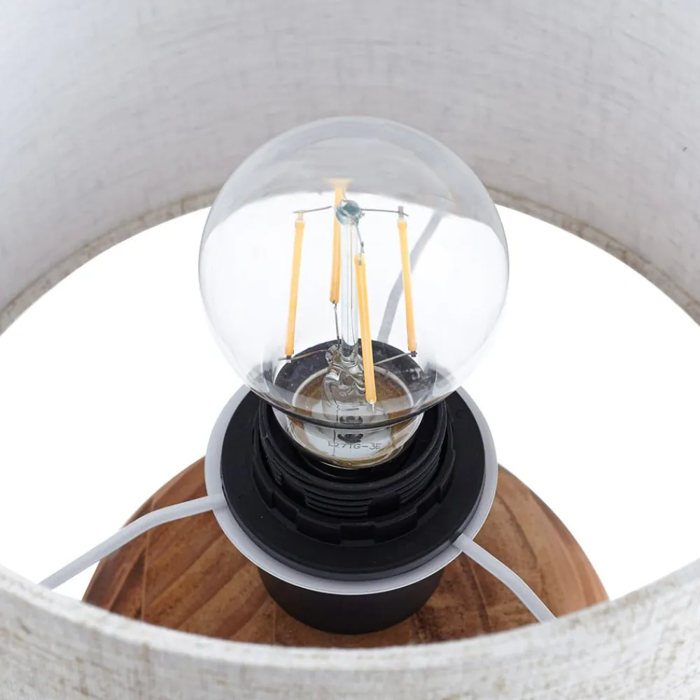 Mayumi bordlampe, højde 31 cm, træ, tekstil^Lindby Hot