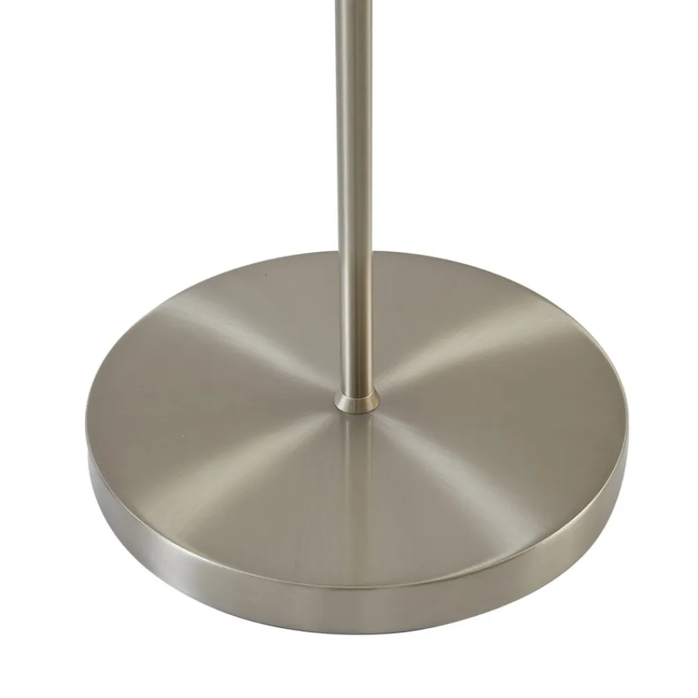 Lindby Melanie gulvlampe, grå, stof, Ø 36 cm, 2 lyskilder.