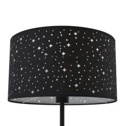 Melanie gulvlampe, sort, stof, Ø 36 cm, 2 lyskilder.^Lindby