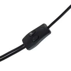 Melanie gulvlampe, sort, stof, Ø 36 cm, 2 lyskilder.^Lindby