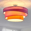 Lindby Gang|Loftlamper>Melia loftlampe, lilla/pink/orange, tekstil, Ø56cm