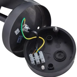 Lindby Meliora udendørs væglampe, sort, jern, IP44, E27