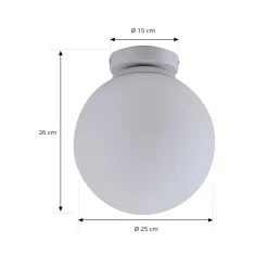Lindby Meriala loftlampe hvid, glas Ø 25 cm