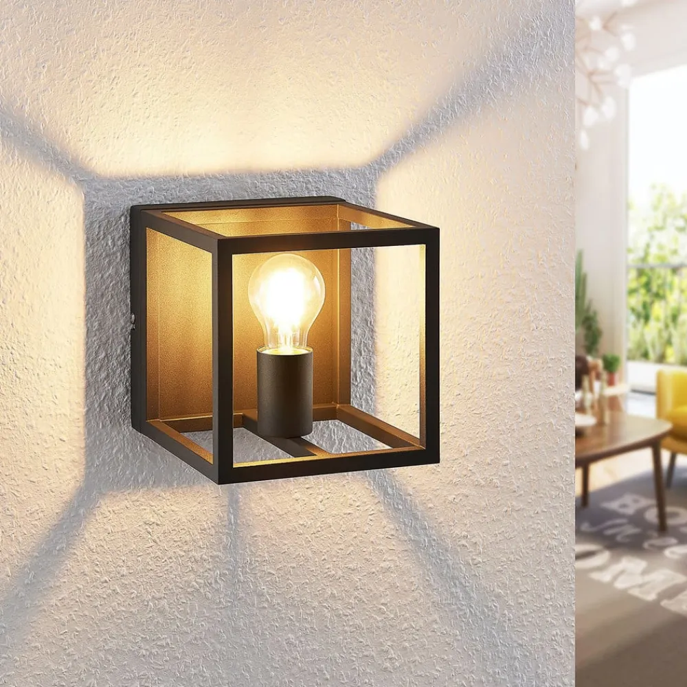 Meron væglampe, kasseform, mørkegrå^Lindby Discount