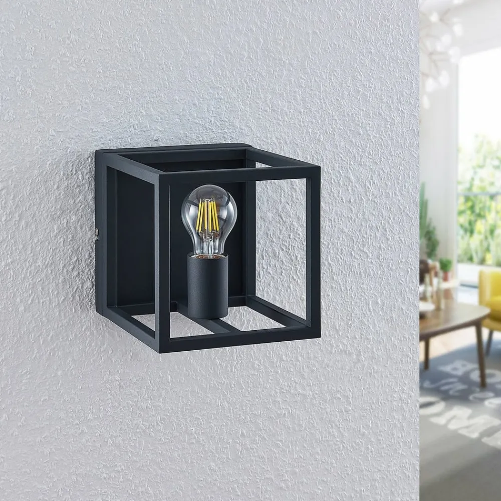 Meron væglampe, kasseform, mørkegrå^Lindby Discount