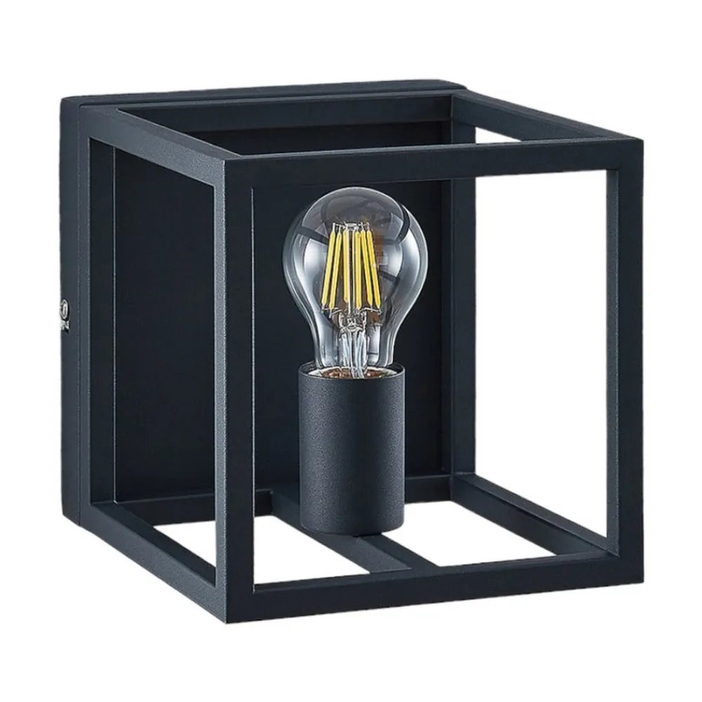 Meron væglampe, kasseform, mørkegrå^Lindby Discount