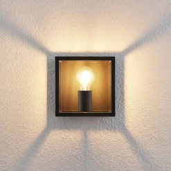 Meron væglampe, kasseform, mørkegrå^Lindby Discount