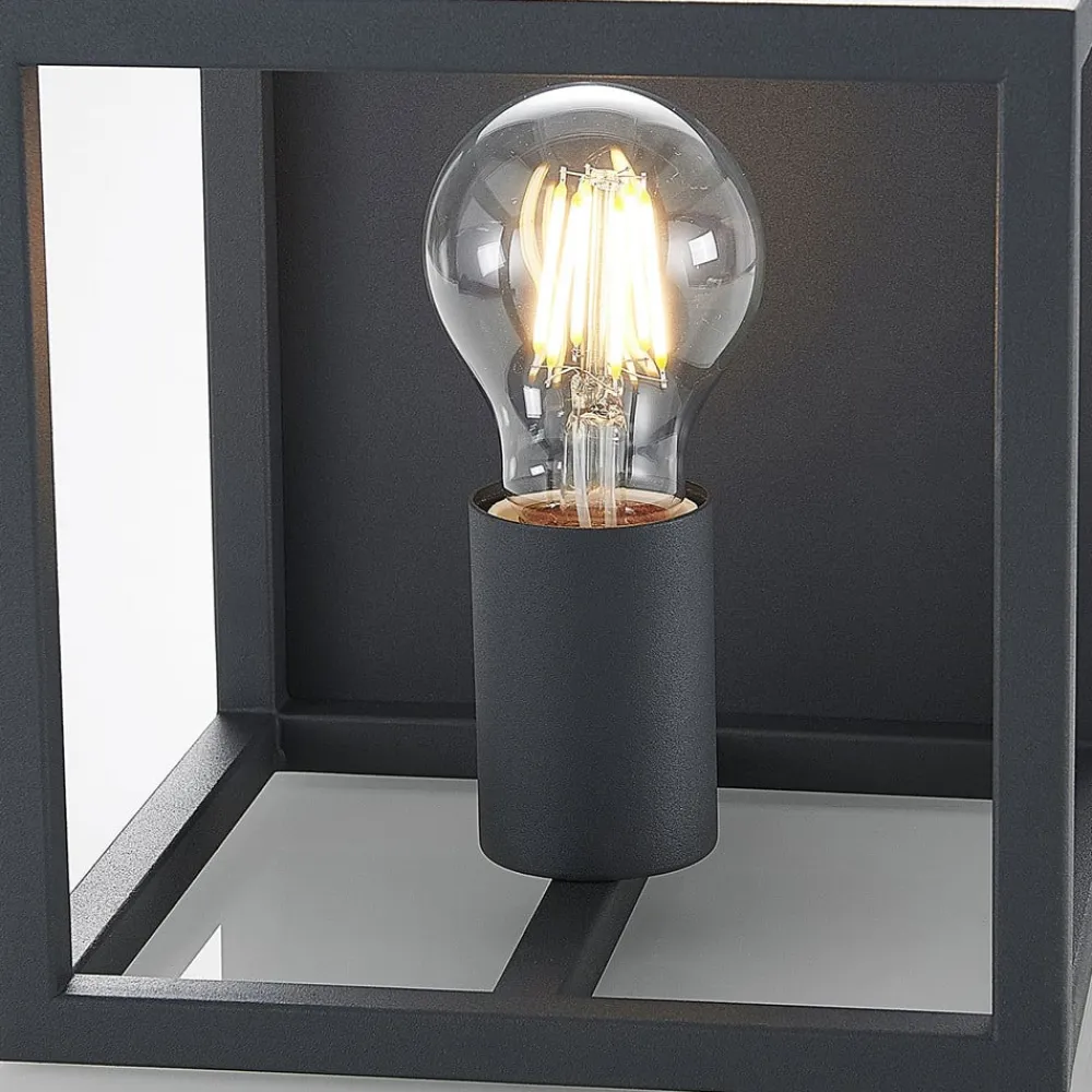 Meron væglampe, kasseform, mørkegrå^Lindby Discount