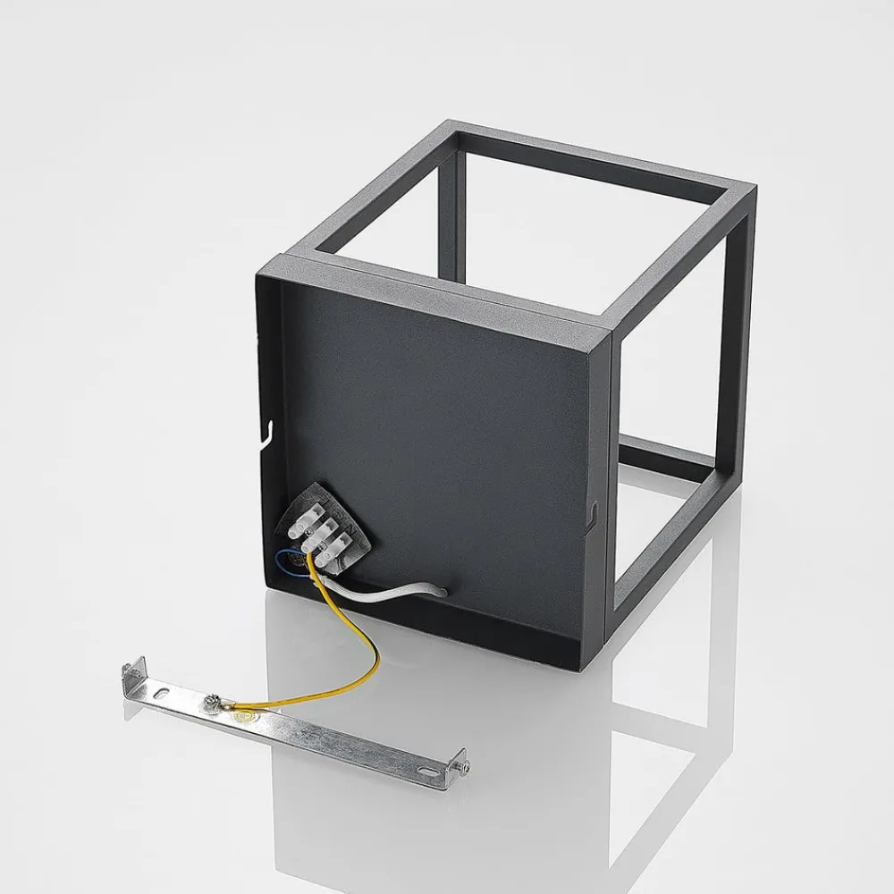 Meron væglampe, kasseform, mørkegrå^Lindby Discount