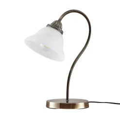 Lindby Mialina bordlampe, 42 cm, hvid, glas, metal