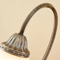 Lindby Mialina bordlampe, 42 cm, hvid, glas, metal